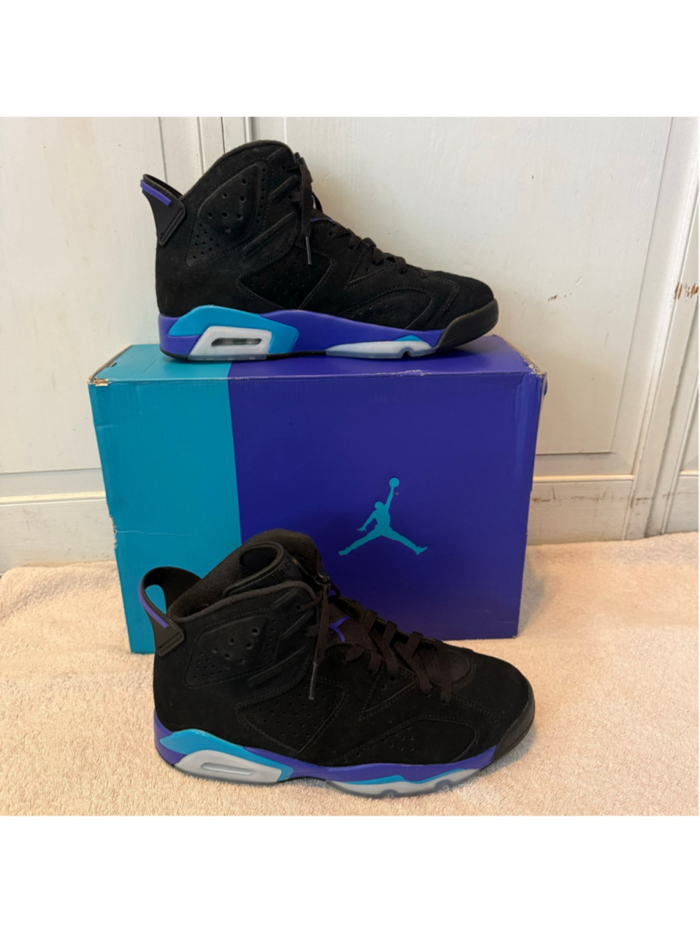 Nike Air Jordan 6 Retro Aqua CT8529-004 Men’s Size 8.5 Black Purple 2023